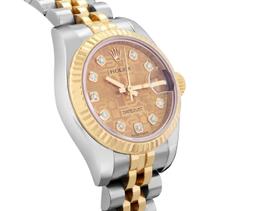 Rolex Ladies Quickset 18K Two Tone Factory Diamond Dial Datejust With Rolex Box