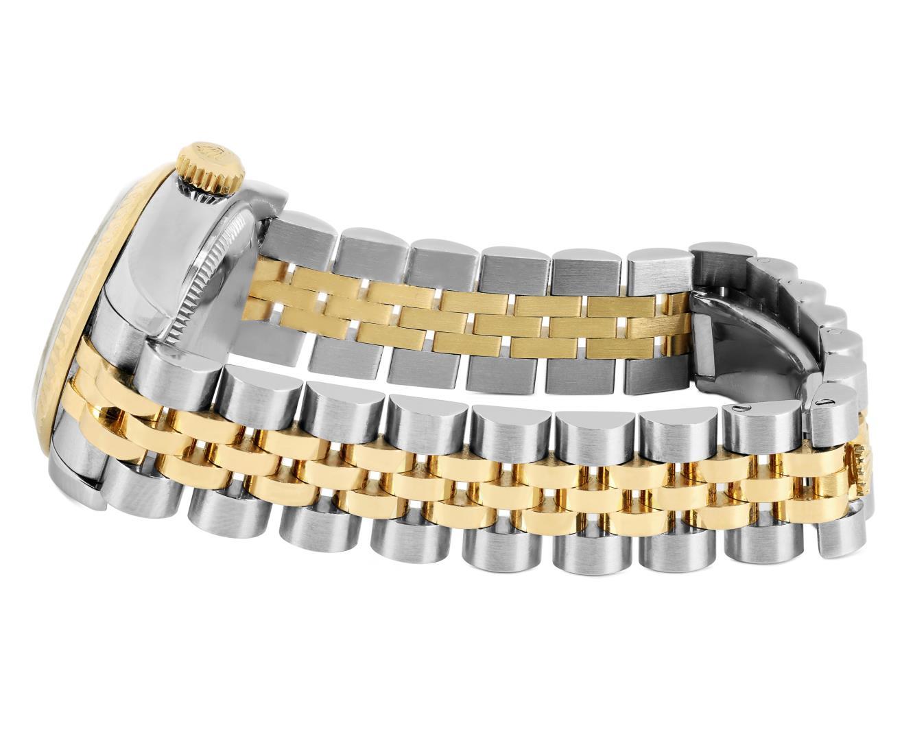 Rolex Ladies Quickset 18K Two Tone Factory Diamond Dial Datejust With Rolex Box