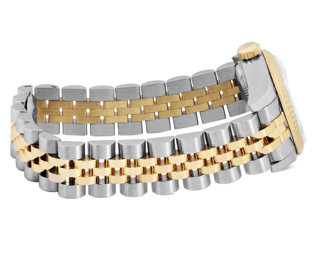 Rolex Ladies Quickset 18K Two Tone Factory Diamond Dial Datejust With Rolex Box