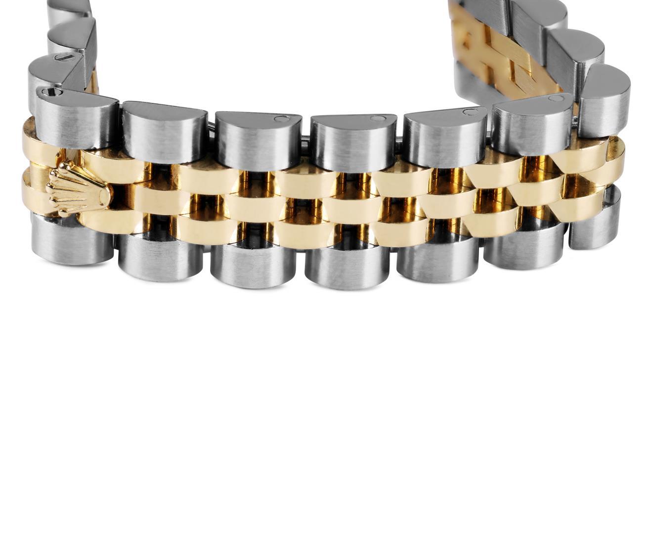 Rolex Ladies Quickset 18K Two Tone Factory Diamond Dial Datejust With Rolex Box