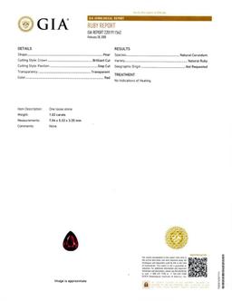 1.02 ctw UNHEATED Ruby and 0.14 ctw Diamond Platinum Ring (GIA CERTIFIED)