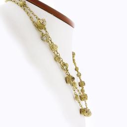 Judith Ripka 18k Gold 35" Diamond & Multicolor Stone Hearts By the Yard Necklace