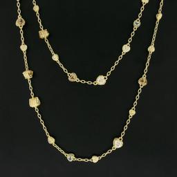 Judith Ripka 18k Gold 35" Diamond & Multicolor Stone Hearts By the Yard Necklace