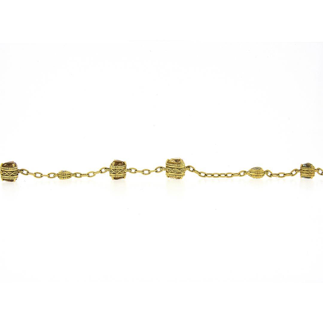 Judith Ripka 18k Gold 35" Diamond & Multicolor Stone Hearts By the Yard Necklace
