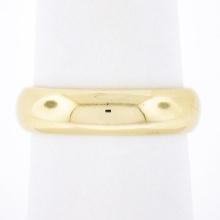 Unisex Classy 14K Yellow Gold 5mm Plain Domed Polished Stack Wedding Band Ring
