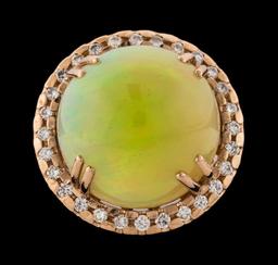 26.40 ctw Opal and Diamond Ring - 14KT Rose Gold
