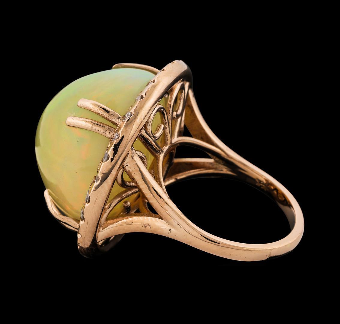 26.40 ctw Opal and Diamond Ring - 14KT Rose Gold