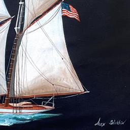 Two Masted Schooner by Blokhin Original