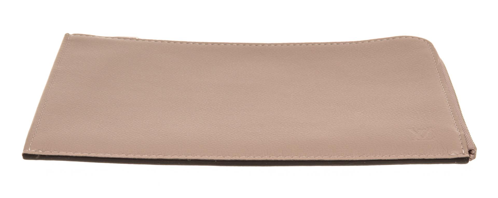 Louis Vuitton Taupe Leather Pochette Jour Clutch