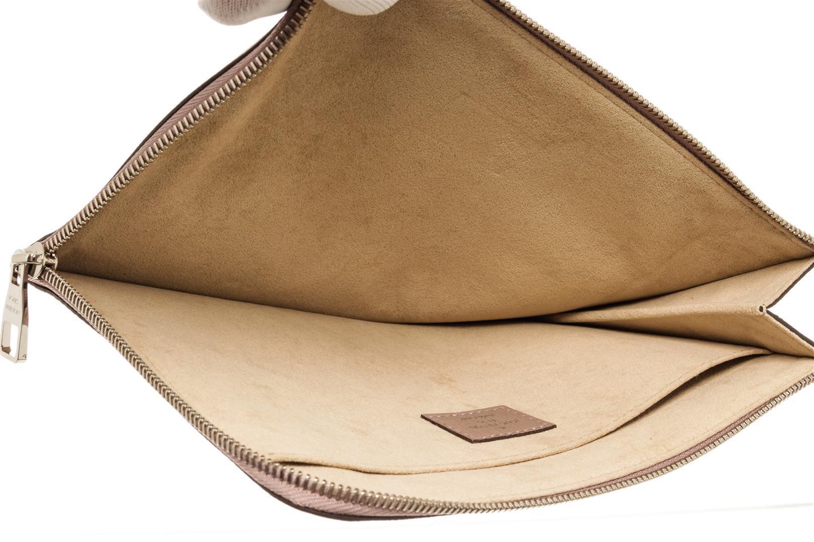 Louis Vuitton Taupe Leather Pochette Jour Clutch