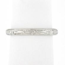Antique Art Deco Tiffany & Co. Platinum 2.6mm Detailed Engraved Stack Band Ring