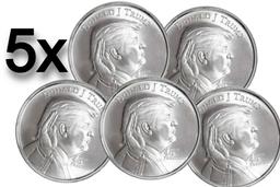 Donald Trump 45th President Fine Silver Coin BUNDLE (5)