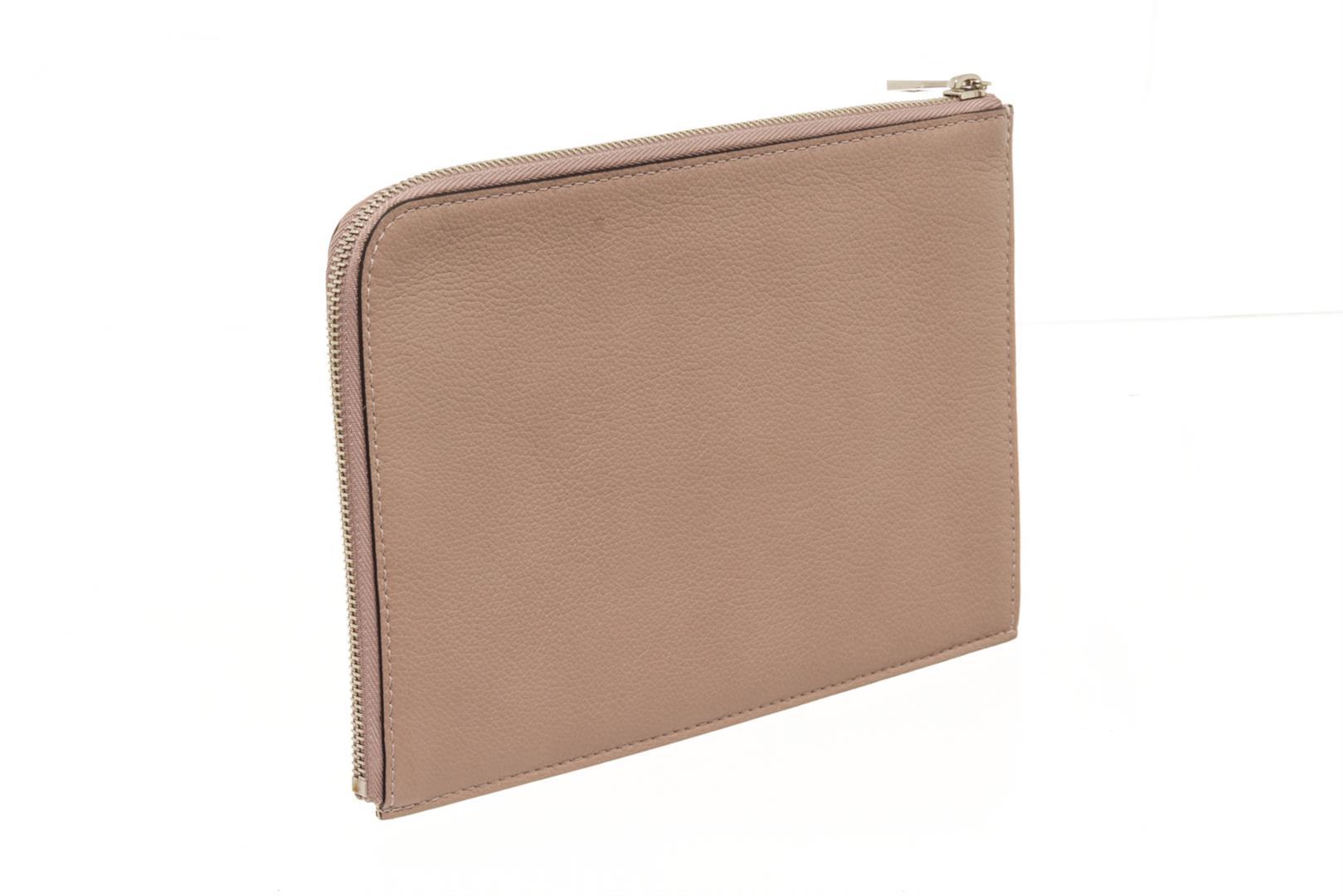 Louis Vuitton Taupe Leather Pochette Jules PM Cluch