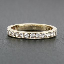 Classic 14k Gold 1.0 ctw 23 Channel Set Round Diamond Stackable Wedding Band Rin