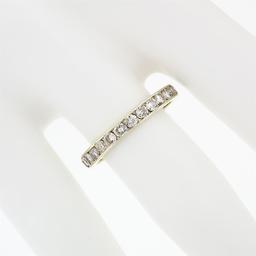 Classic 14k Gold 1.0 ctw 23 Channel Set Round Diamond Stackable Wedding Band Rin