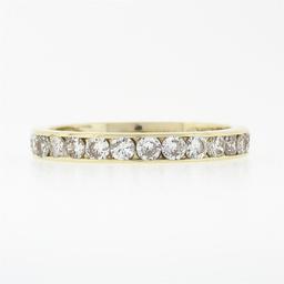 Classic 14k Gold 1.0 ctw 23 Channel Set Round Diamond Stackable Wedding Band Rin