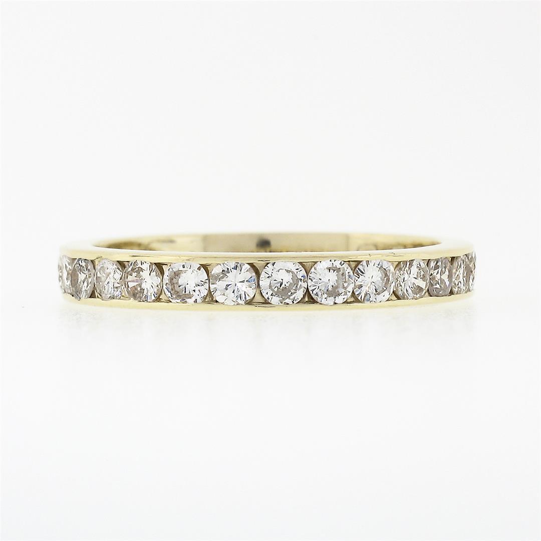 Classic 14k Gold 1.0 ctw 23 Channel Set Round Diamond Stackable Wedding Band Rin