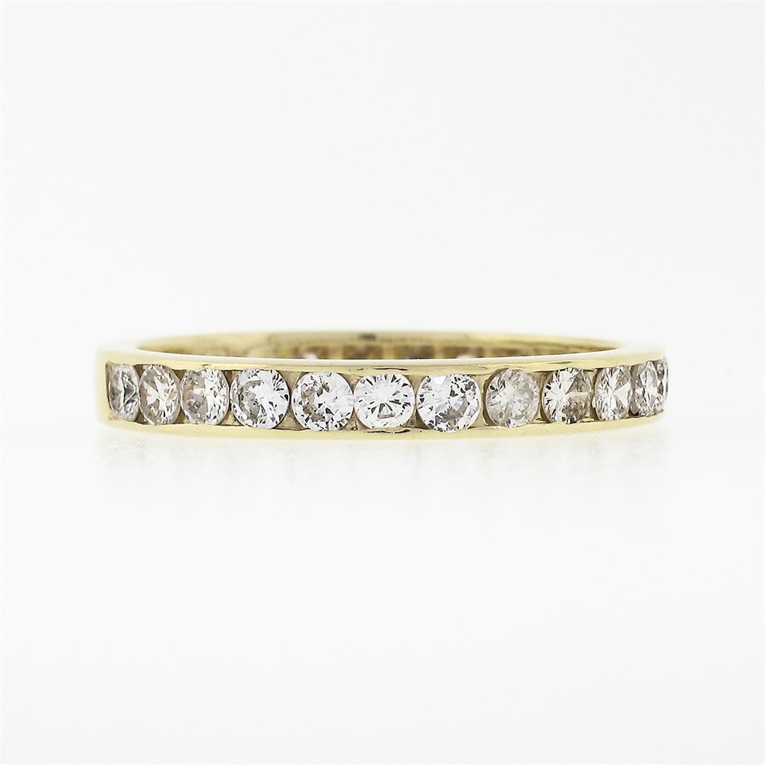 Classic 14k Gold 1.0 ctw 23 Channel Set Round Diamond Stackable Wedding Band Rin