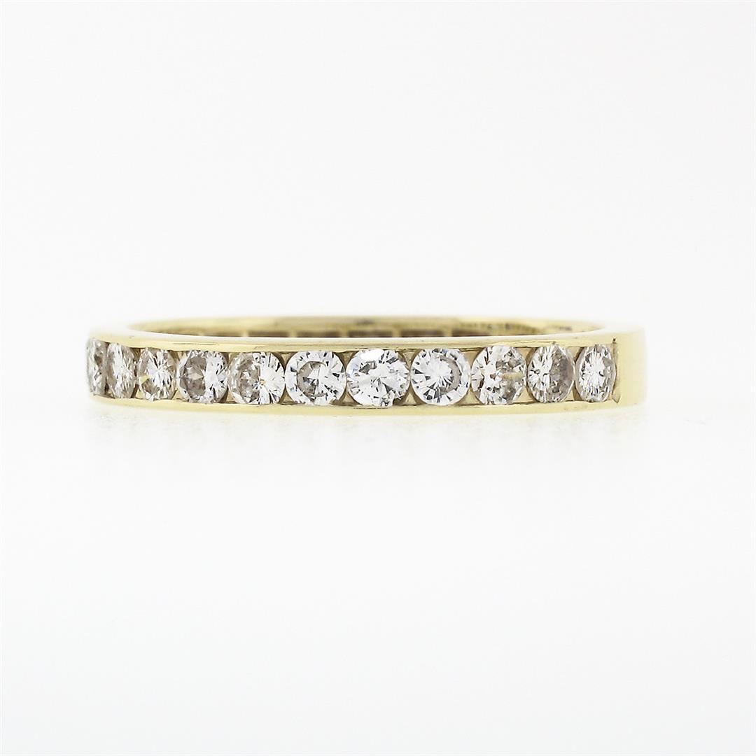 Classic 14k Gold 1.0 ctw 23 Channel Set Round Diamond Stackable Wedding Band Rin