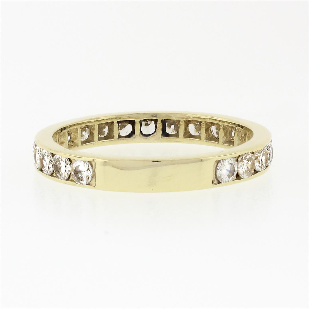Classic 14k Gold 1.0 ctw 23 Channel Set Round Diamond Stackable Wedding Band Rin