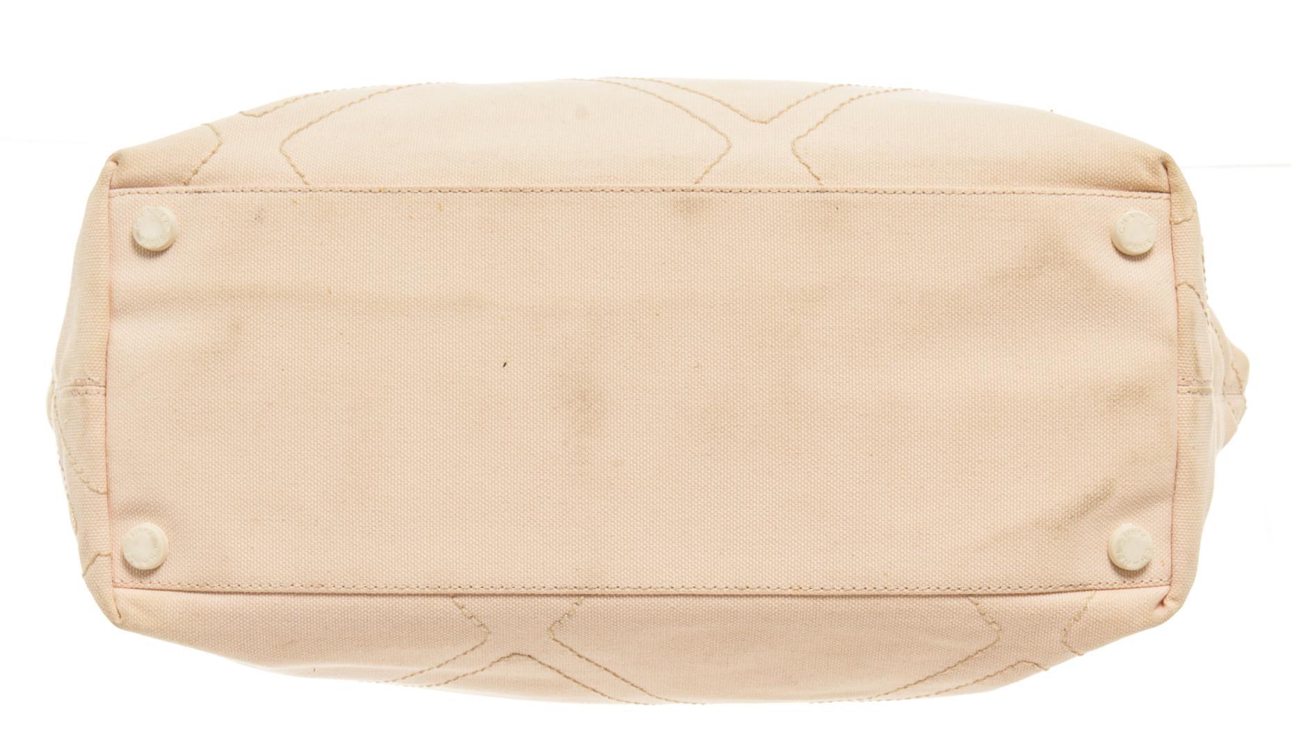 Chanel Light Pink Beige Leather No.5 Coco Mark Rope Tote Bag