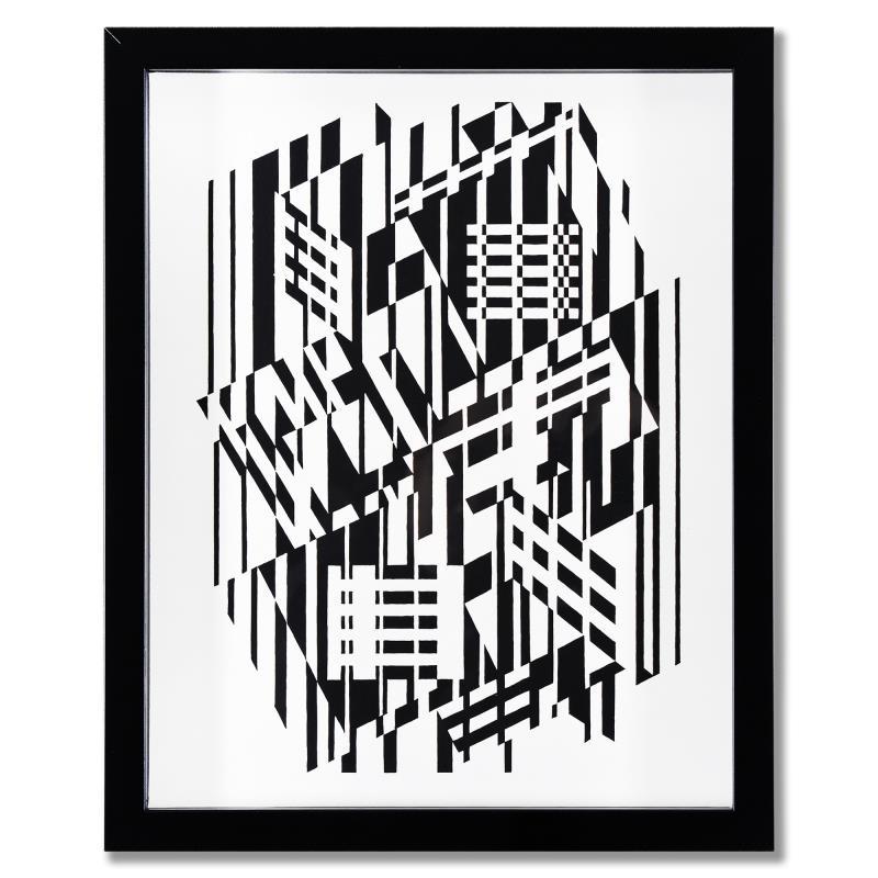 Tilla Calcis et Afa de la serie Lineaires (Triptych) by Vasarely (1908-1997)