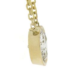 New 14K Gold.67 ctw Round Brilliant Diamond Solitaire Pendant w/ Adjustable Chai