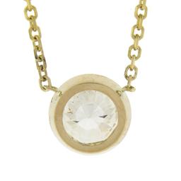New 14K Gold.67 ctw Round Brilliant Diamond Solitaire Pendant w/ Adjustable Chai