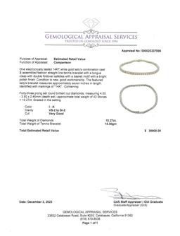 10.27 ctw Diamond Tennis Bracelet - 14KT White Gold