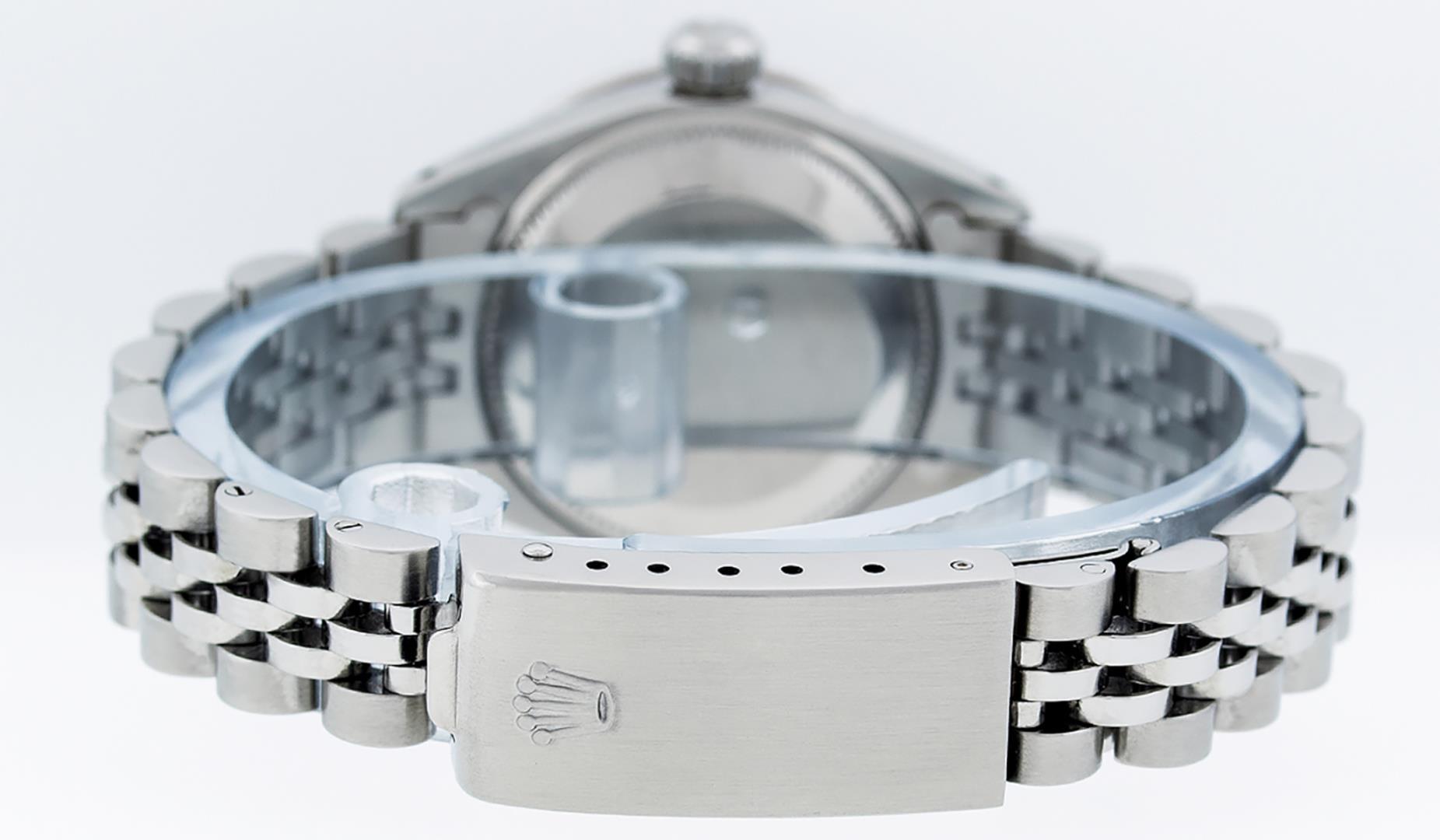 Rolex Ladies Quickset Stainless Steel White Diamond And Ruby 26MM Datejust Wrist