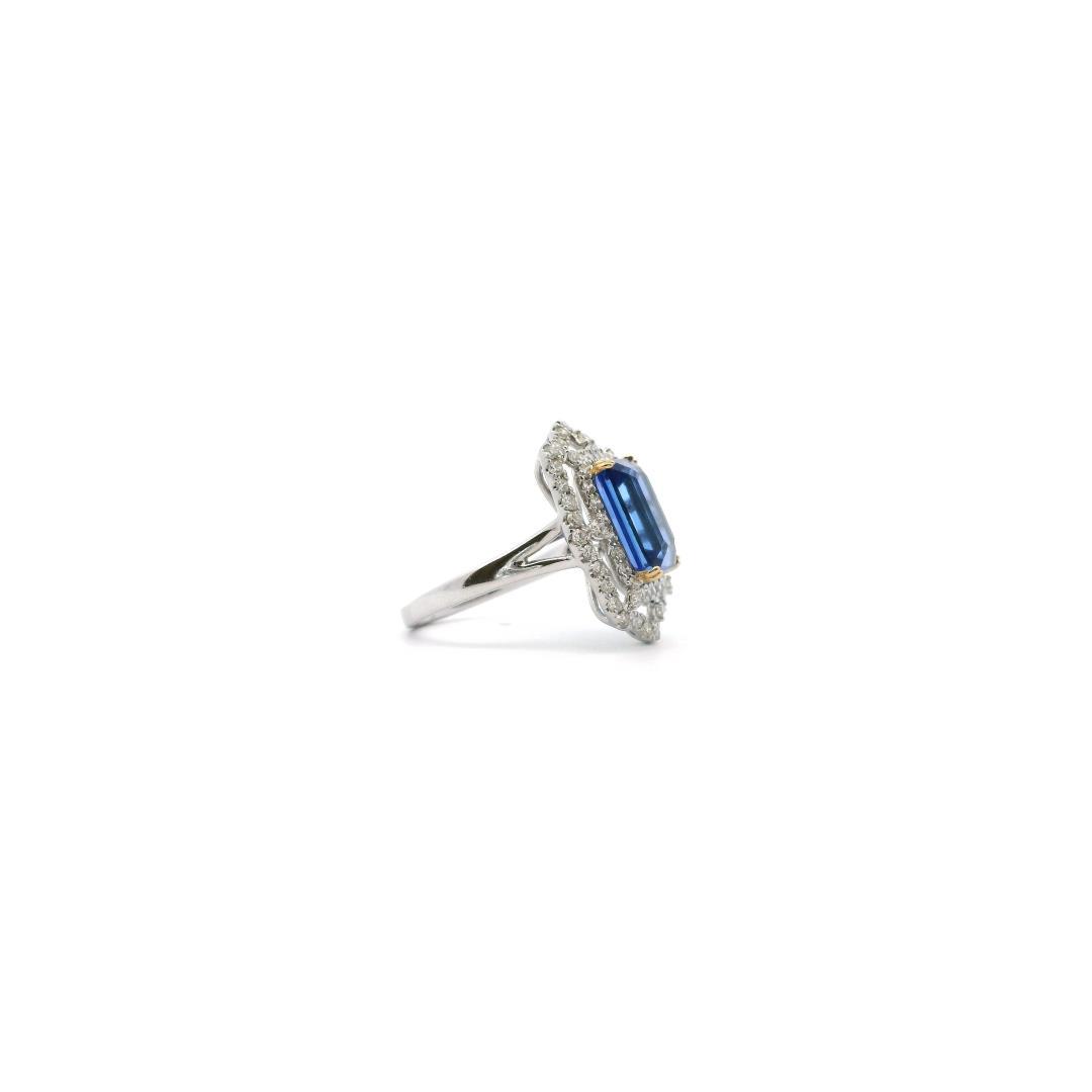 Platinum Diamond and Tanzanite Ring