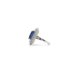 Platinum Diamond and Tanzanite Ring