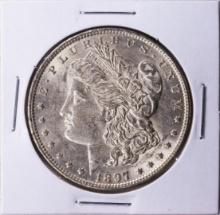 1897 $1 Morgan Silver Dollar Coin CH BU