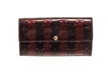Louis Vuitton Red Brown Vernis Leather Sarah Wallet
