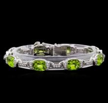 Crayola 20.00 ctw Peridot and White Sapphire Bracelet -.925 Silver