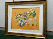 Orange Football by LeRoy Neiman (1921-2012)