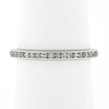 Antique Art Deco Platinum Channel Single Cut Diamond Eternity Wedding Band Ring