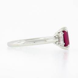 NEW Platinum 2.01 ctw GIA NO HEAT Pink Sapphire & Diamond 3 Stone Engagement Rin