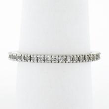 14k White Gold 0.55 ctw Prong Round Diamond Thin Stack Wedding Eternity Band Rin