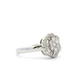 18kt WG Diamond Cluster Flower Ring (SM)
