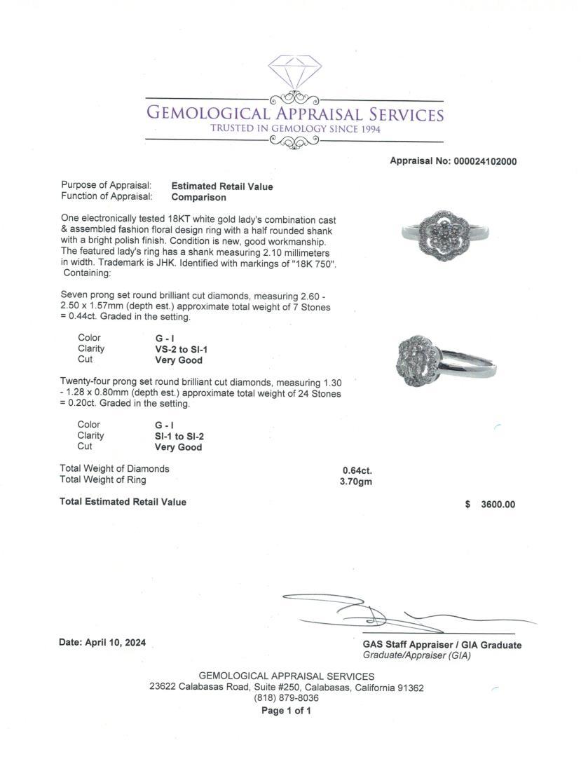 18kt WG Diamond Cluster Flower Ring (SM)