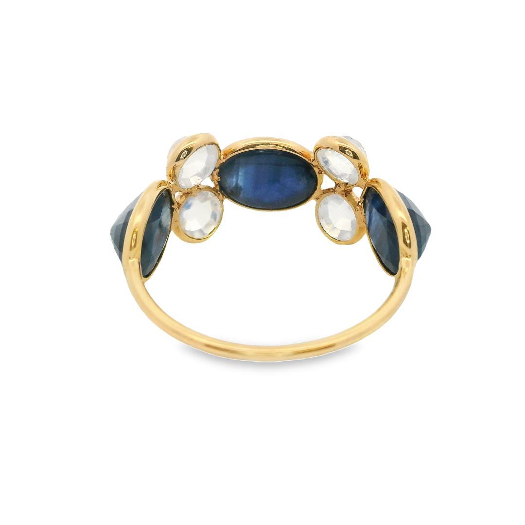 18kt YG Sapphire & Moonstone Ring