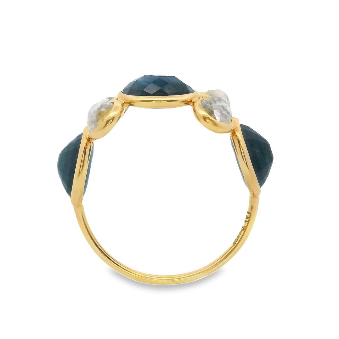 18kt YG Sapphire & Moonstone Ring