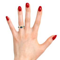 18kt YG Sapphire & Moonstone Ring
