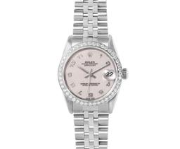 Rolex Midzie 31MM Quickset Cream Arabic Dial With Diamond Bezel Datejust Wristwa