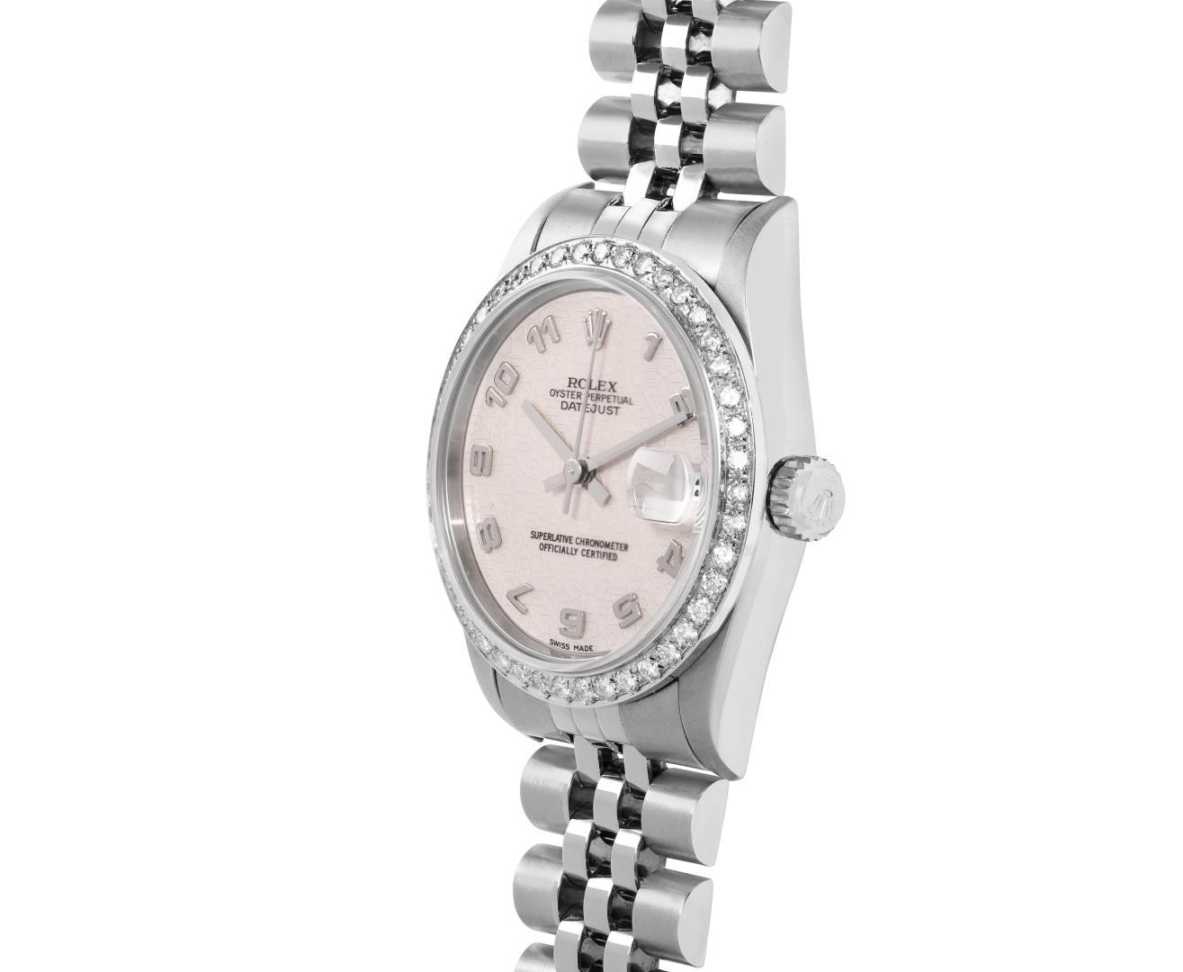 Rolex Midzie 31MM Quickset Cream Arabic Dial With Diamond Bezel Datejust Wristwa