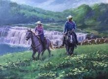 Cattle Drive East by Richard Ho, orig.
