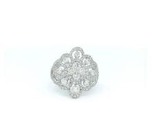 14kt WG Diamond Cluster Flower Ring