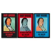 American Indian Series 3 Piece Set (Black Red & Blue) by Warhol (1928-1987)