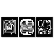 Zeta Yablapour-II et Anadyr de la serie Lineaires (Triptych) by Vasarely (1908-1
